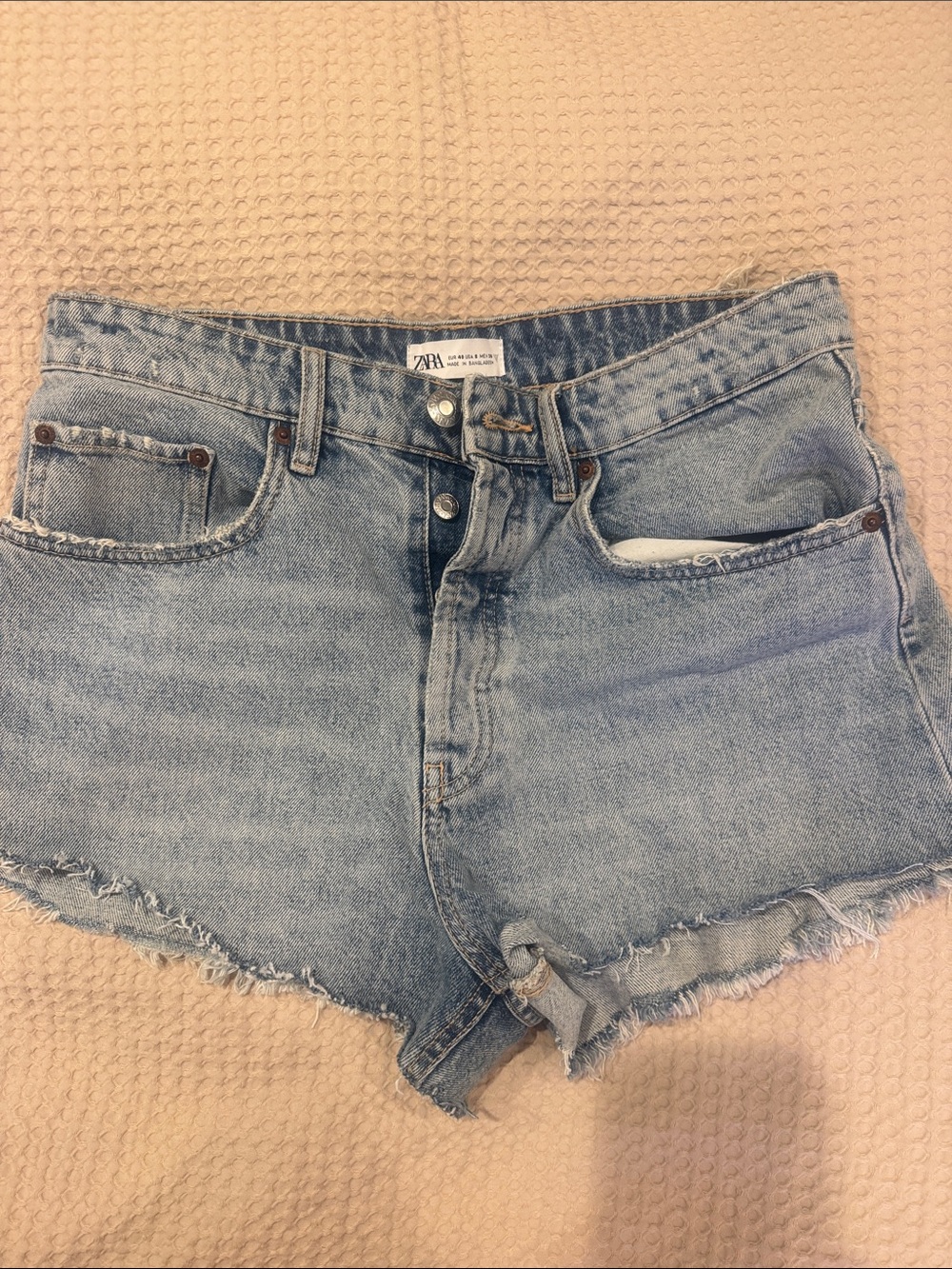 Zara Light Wash Denim Cutoff Shorts - Light Blue 8